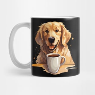 Golden Retriever Drinking Coffee Mug